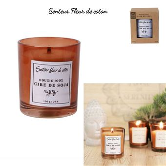 BOUGIE PARFUMEE CIRE DE SOJA ET BOITE H8CM M12