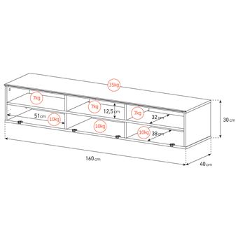 Meuble TV Meliconi Torino 160 M00010 Bois foncé