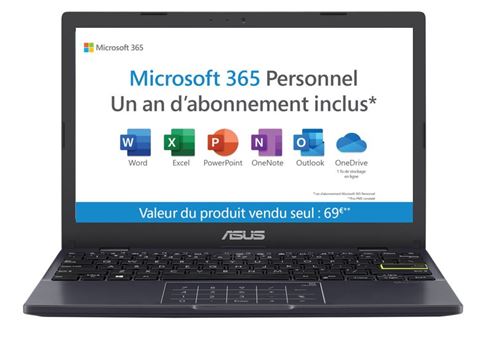 Pc Ultra-Portable Asus Vivobook E210Ma-Gj969Ws 11,6" Intel Celeron 4 Go Ram 64 Go Emmc Noir