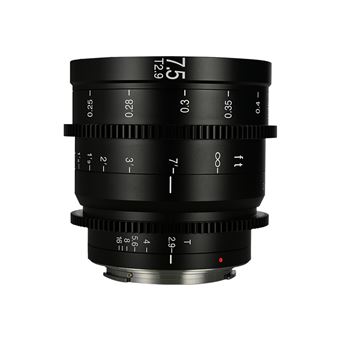 Objectif hybride vidéo Laowa 7,5mm T2.9 Zéro-D S35 Ciné noir pour Fuji X