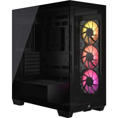 Boîtier PC gaming Corsair 3500X moyen tour noir ARGB avec panneau latéral acier