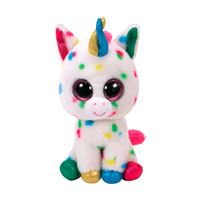 Peluche cheval TOODO âne marron crinière multicolore 27 cm