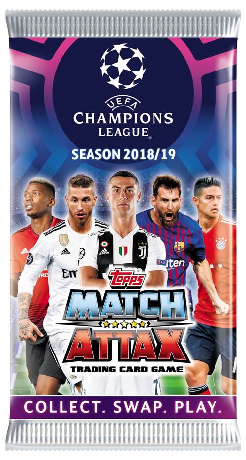 Lot de 5 boosters de 6 cartes Topps Ligue des Champions 2018-2019