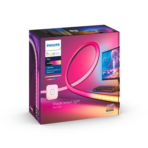 Starter kit Lampe connectée Philips Hue Play Gradient Lightstrip pour PC Gaming 3x 24 27