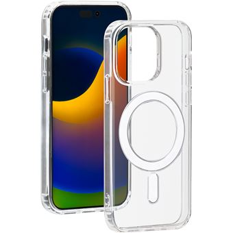 Coque hybride en silicone BigBen Connected Magsafe pour iPhone 15 Pro Max Transparent