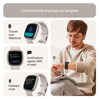 Montre connectée Fitbit Sense 2 Blanc inclus 6 mois à Fitbit Premium