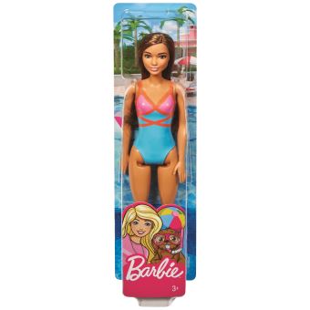 Barbie maillot de bain 1pièce bleu et dorée scintillant