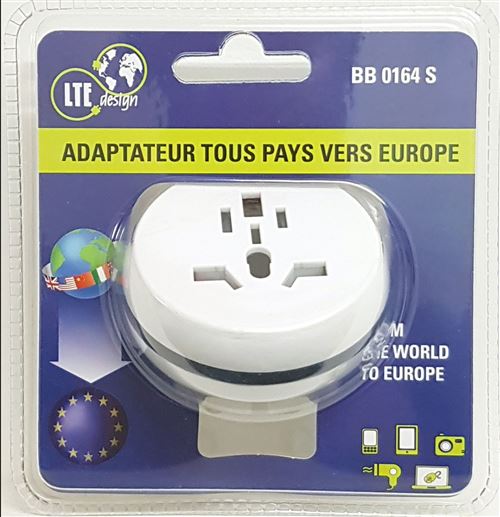 Prise mondiale EU vers US - Orbit Electronic - adaptateur de voyage - Blanc  - (1 pièces)
