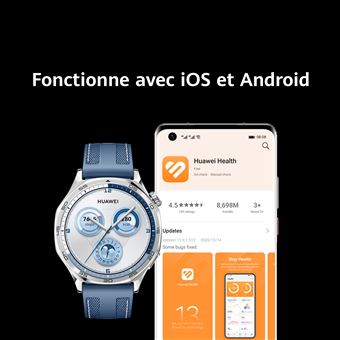 Pack Fnac Montre connectee Huawei Watch GT 5 46 mm acier inoxydable avec bracelet en nylon Bleu FreeBuds 5i Blanc Montre connectee Achat prix fnac