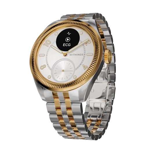 Montre connectée Withings ScanWatch Nova 39 mm Or rose avec bracelet métal