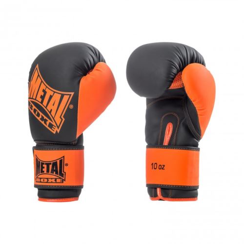Gants d'entraînement Metal Boxe Iron Noir et Orange Taille 8 OZ