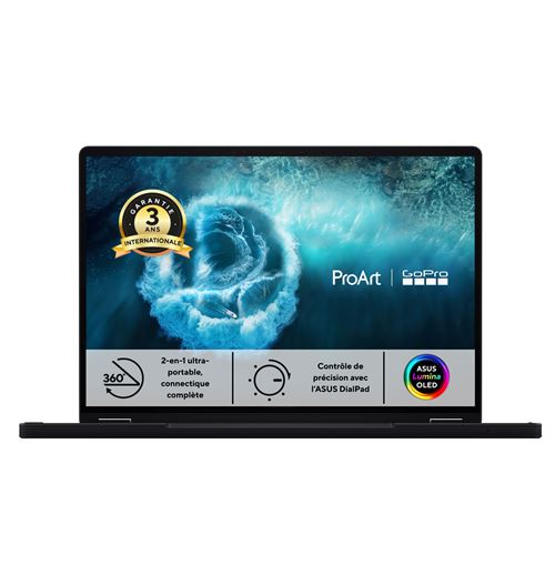 PC portable Asus ProArt GoPro Edition PX13 HN7306EAC 13" OLED Ecran tactile AMD Ryzen™ 9 128 Go RAM 2 To SSD Noir - Asus