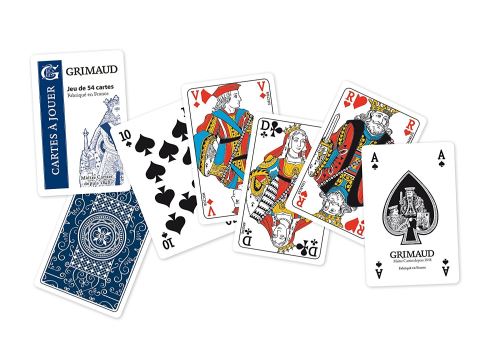 Jeu de cartes Grimaud vintage (54 cartes) de qualité casino