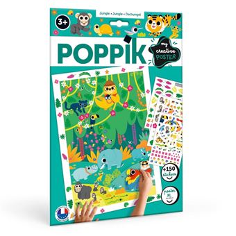 Jeu créatif Poppik La Jungle avec 150 Stickers