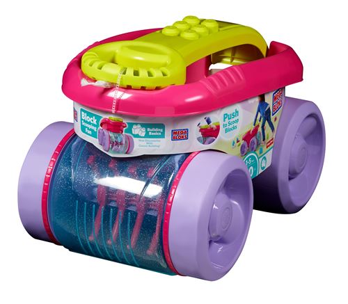 Jeu de construction Mega Bloks First Builders Wagon ramasseur de briques Rose