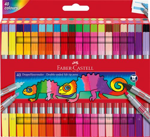 Pochette 40 Feutres double pointe Faber-Castell