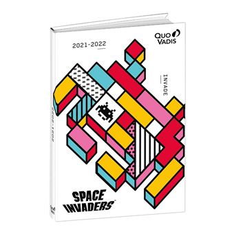 Agenda scolaire journalier Quo Vadis Space Invaders 2021 2022 12 x 17 cm Modèle aléatoire