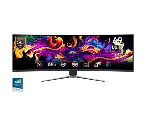 Ecran PC Gaming Msi MPG 491CQPDE 49 Incurvé QD-OLED Noir