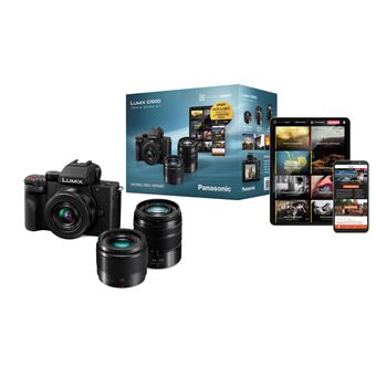 Pack Appareil photo hybride Panasonic G100D + Objectif standard 12-32 mm + Téléobjectif 45-150 mm + Focale fixe 25 mm F1.7 + formation Jiminy - 1