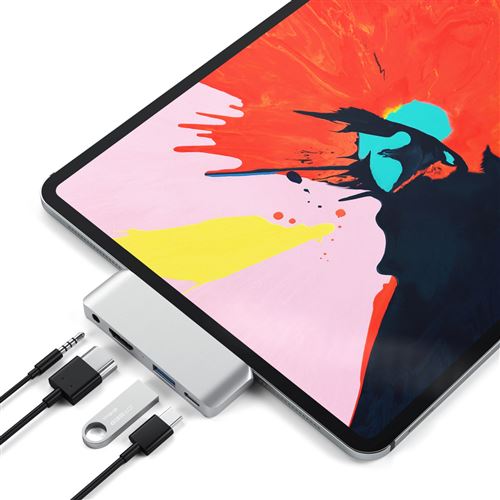 SATECHI Adaptateur Pro Hub Mobile de Type-C avec Chargement USB-C PD, HDMI 4K, Prise de Casque USB 3.0 & 3.5mm – Compatible avec