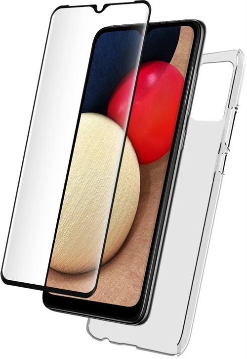 Pack Transparente Soft Case + 2.5D Displayschutzfolie aus gehärtetem Glas für Samsung Galaxy A03s Transparent BigBen Connected
