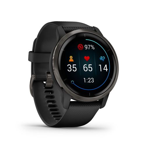 Montre connectée Garmin Venu Gris avec bracelet Noir Montre