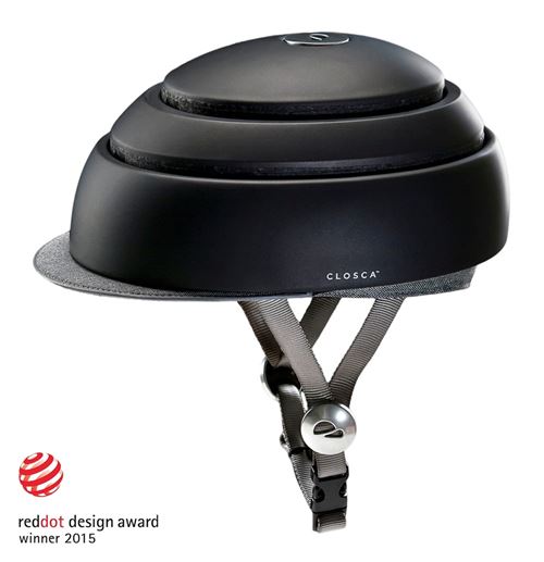 Casque Closca Fuga Noir & Visière Taille M Gris foncé