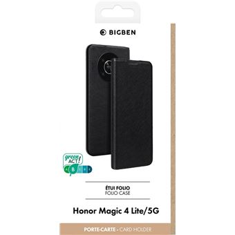 Etui Folio stand pour Honor Magic 4 Lite 5G BigBen Connected Noir