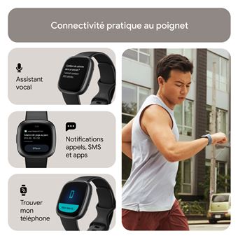 Montre connectée Fitbit Versa 4 Noir inclus 6 mois à Fitbit Premium - Montre  connectée - Achat & prix