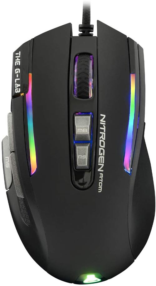 Souris Gaming avec fil The G-Lab Kult Nitrogen Atom RGB Noir