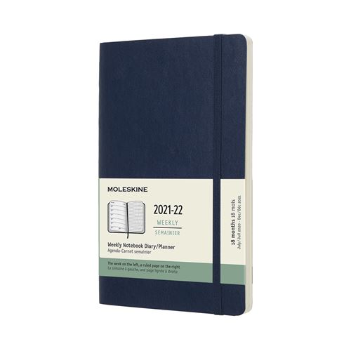 Agenda scolaire semainier Moleskine Couverture souple 2021-2022 Bleu