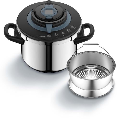 Seb Nutricook Snelkookpan 8L Zilver -[Artikel bestemd voor de Franse markt (niet verkrijgbaar in het Nederlands)]