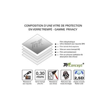 Protection écran Verre Trempé Teinté TM-Concept Pour Huawei P20 Pro - Privacy, 0.30mm