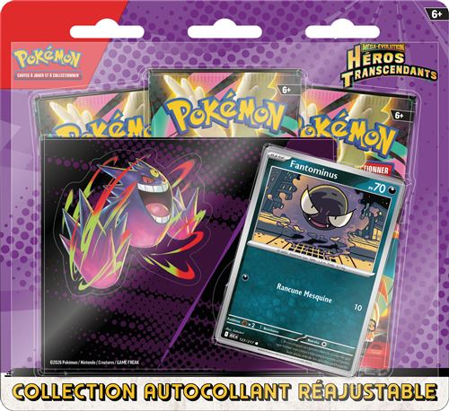 Boite de Carte à collectionner Pokémon Q126 Tech Sticker 3-Pack blister Méga-Evolution Héros Transcendants