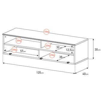 Meuble TV Meliconi Uppsala 120 M00064 Bois clair