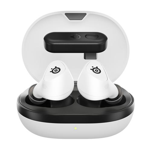 Ecouteurs intra-auriculaires sans fil Bluetooth SteelSeries Arctis GameBuds avec réduction de bruit pour PS Blanc