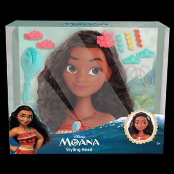 Tête à Coiffer Vaiana 2 Cheveux Noirs – Set Coiffure 7 Pièces Avec Accessoires, Carte Offerte – Jouet Fille Dès 3 Ans, Idée Cadeau Créatif