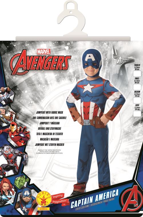 Costume classique Marvel Avengers Captain America Serie Animee Taille Unique Bleu