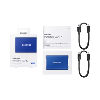 Disque SSD Externe Samsung Portable T7 MU-PC2T0H/WW USB 3.2 Bleu