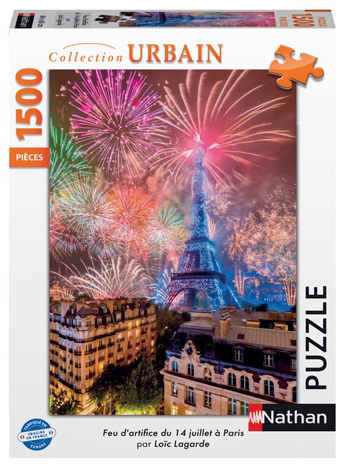 Puzzle 1500 pièces : Feu d'artifice du 14 juillet à Paris Loïc Lagarde Ravensburger Nathan