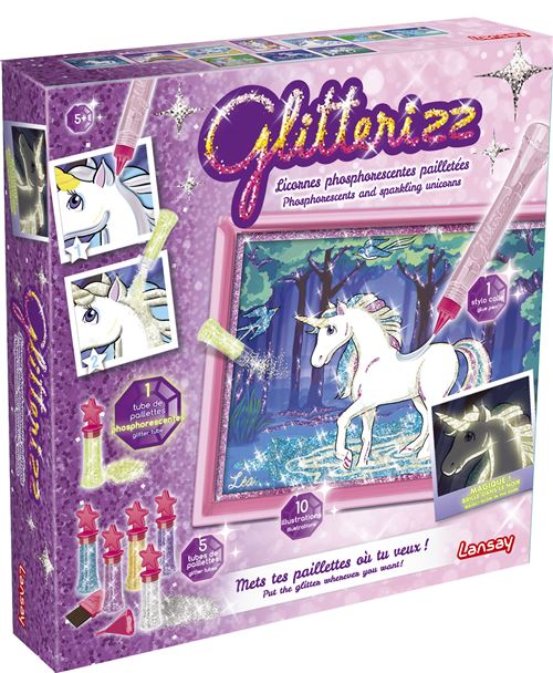 Kit Créatif Lansay Glitterizz Licornes Phosphorescentes Pailletées