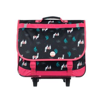 Cartable a roulette Roxy Green Monday Noir et rose Sac a dos Equipements de sport fnac