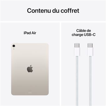 Apple iPad Air 11" Puce M3 512 Go Wifi 7ème génération 2025 Lumière Stellaire