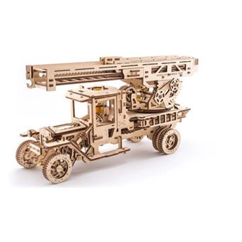 maquette mécanique ugears camion de pompier avec échelle