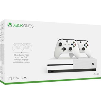 Microsoft xbox one s 1tb white dual controller bundle