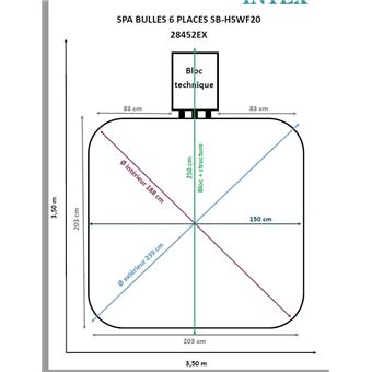 Spa gonflable Intex PureSpa Ardoise carré Bulles 6 places