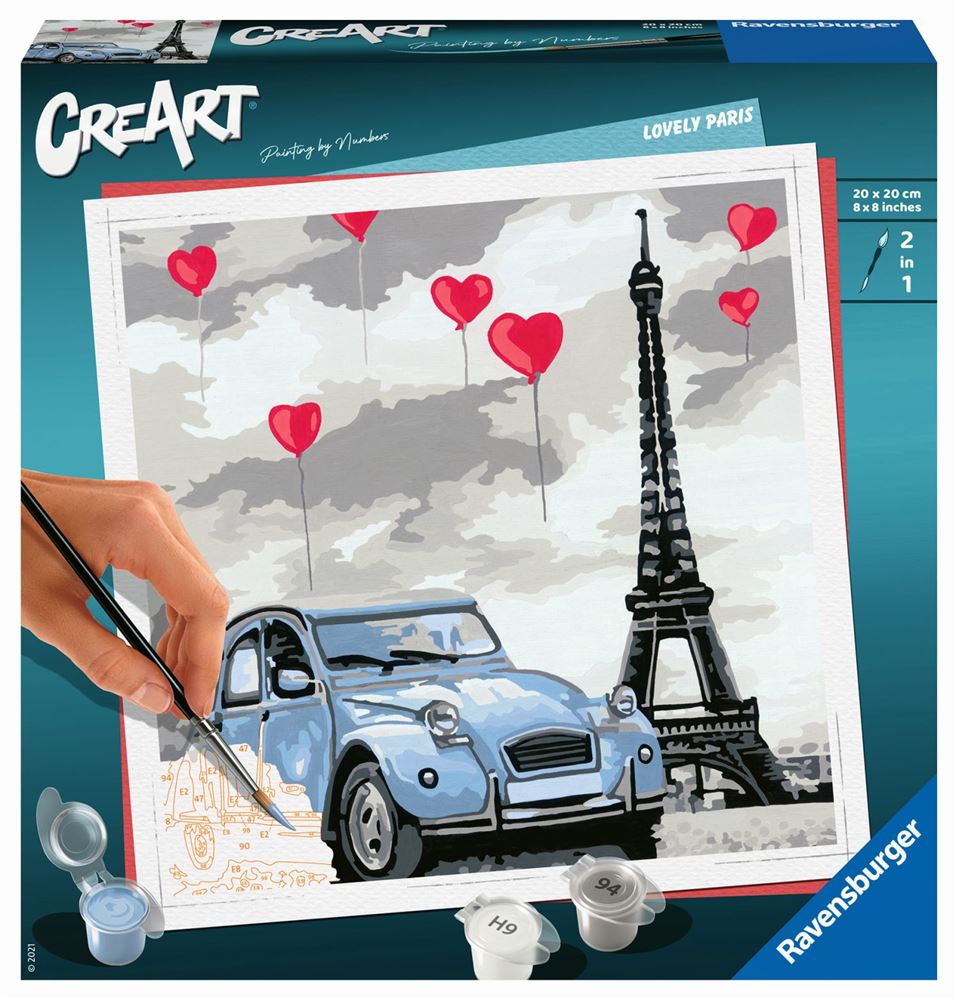 Peinture par numéro Amoureux à Paris pour adultes - Kit créatif