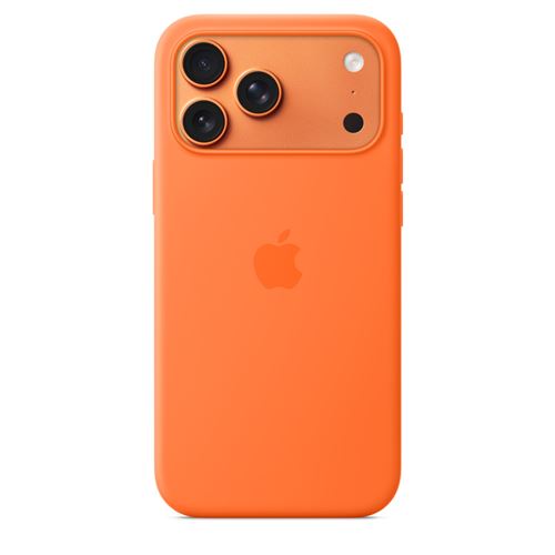 Coque Apple en silicone avec MagSafe orange pour iPhone 17 Pro Max