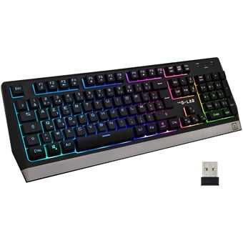 Clavier Gaming sans fil The G-Lab RGB Keyz Tungsten Noir et Gris