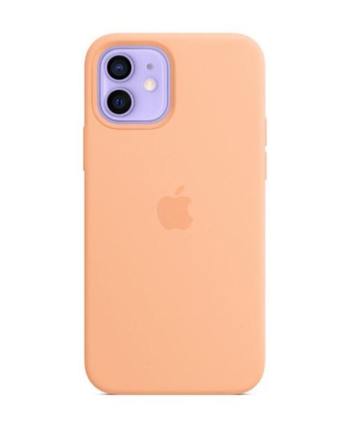 Coque en silicone pour téléphone portable avec MagSafe pour Apple iPhone 12 et 12 Pro Melon